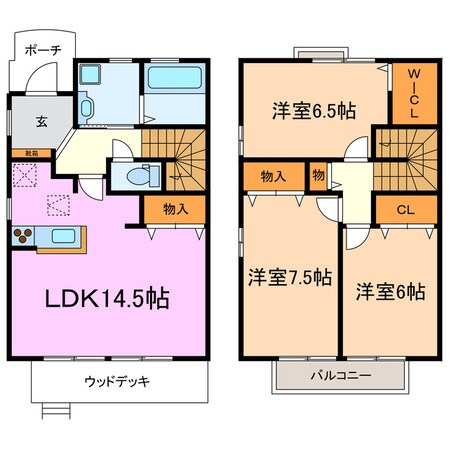 リビングタウン岩崎台 E棟・F棟の物件間取画像